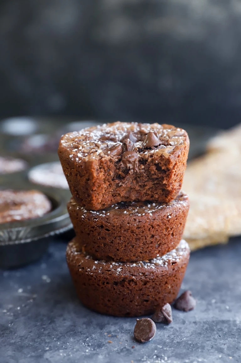 Nutella cake bites in a stack image