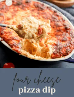 four cheese pizza dip pinterest image