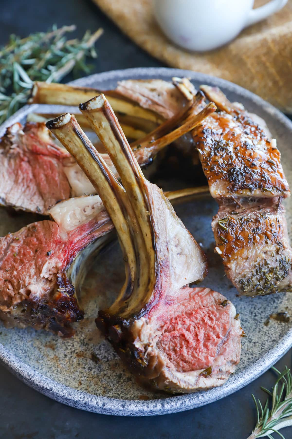 Herb Crusted Rack of Lamb with Red Wine Sauce | Cake 'n Knife