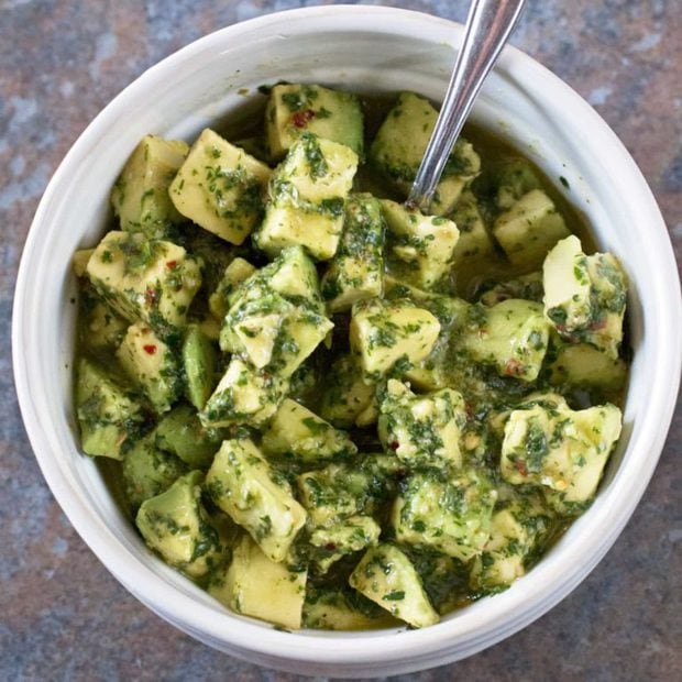 Spicy Avocado Chimichurri Salsa | cakenknife.com