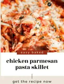 chicken parmesan pasta skillet pinterest image