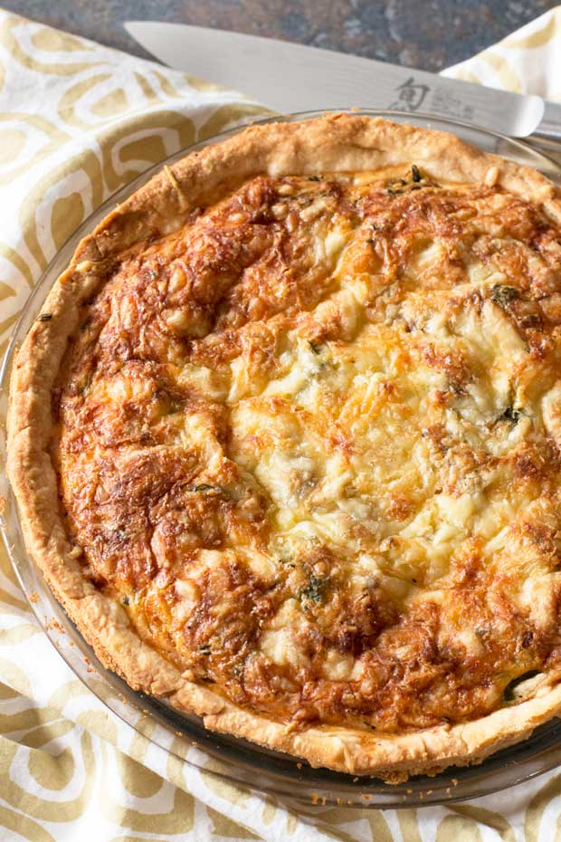 Bacon, Roasted Broccolini & Gruyere Quiche | Cake 'n Knife