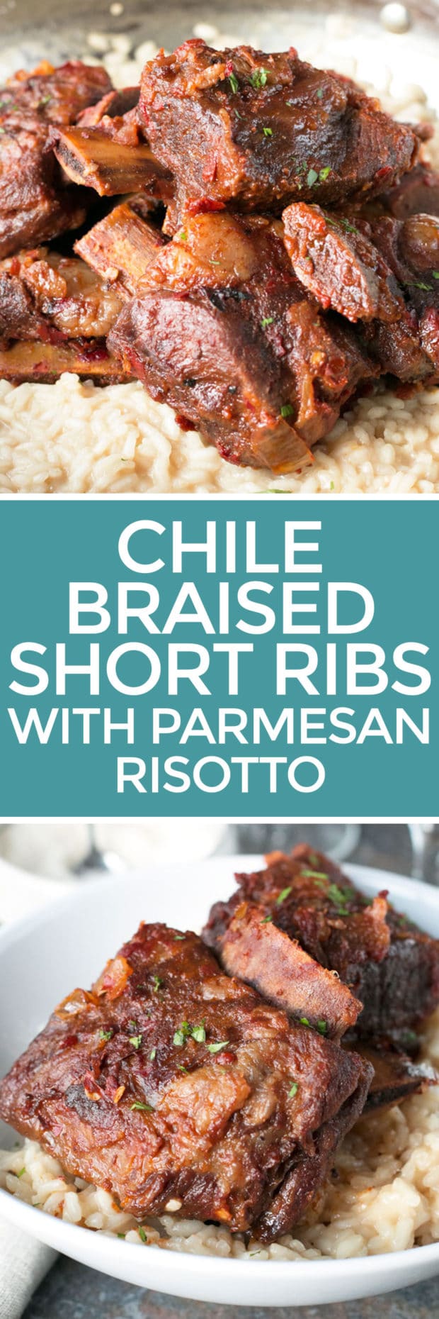 Chile Braised Short Ribs with Parmesan White Wine Risotto | Cake 'n Knife