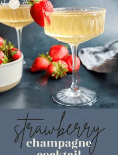 strawberry champagne cocktail pinterest image