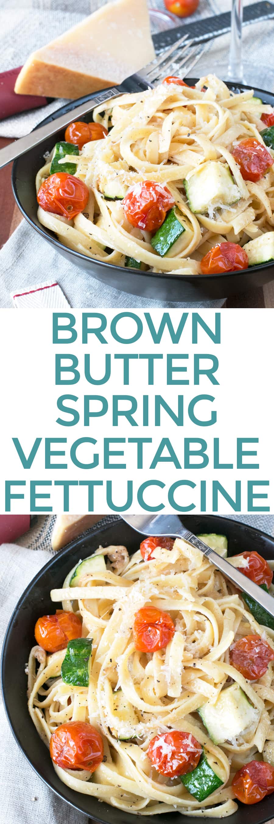 Brown Butter Spring Vegetable Fettuccine | Cake 'n Knife