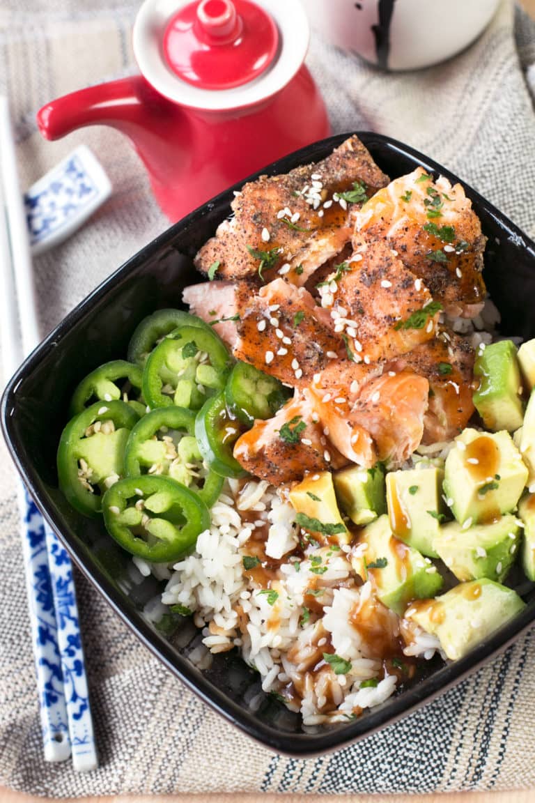 Sesame Salmon Avocado Bowls | Cake 'n Knife