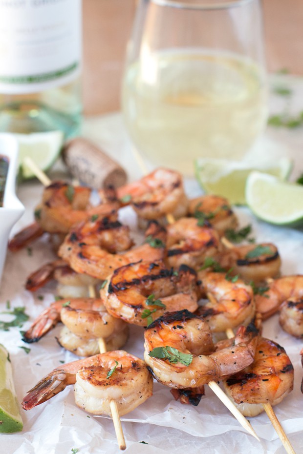 Mango Garlic Shrimp Skewers with Spicy Cilantro Dipping Sauce | Cake 'n ...