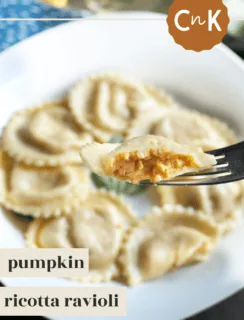 Pumpkin Ricotta Ravioli Pinterest Image