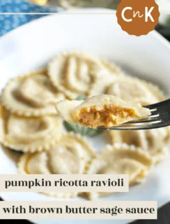 Pumpkin Ricotta Ravioli Pinterest Graphic