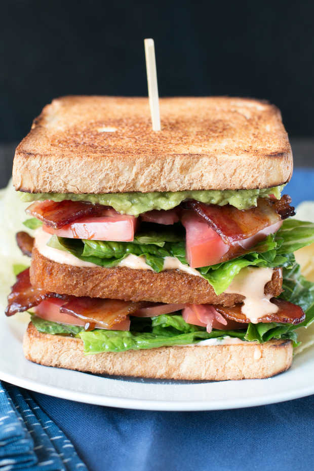 Double Decker Blat With Spicy Candied Bacon 