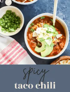 Spicy taco chili pinterest image