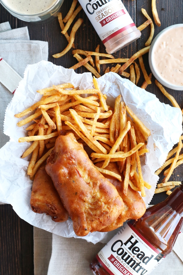 BBQ Beer Battered Fish And Chips | Cake 'n Knife