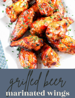 grilled beer marinated wings pinterest graphic