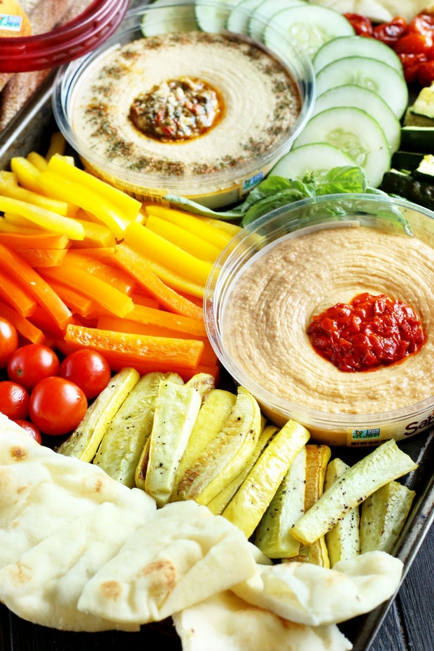 Summer Garden Vegetable Hummus Board | Cake 'n Knife