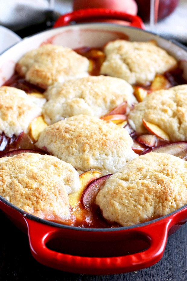 Peach Plum Cobbler Cake N Knife