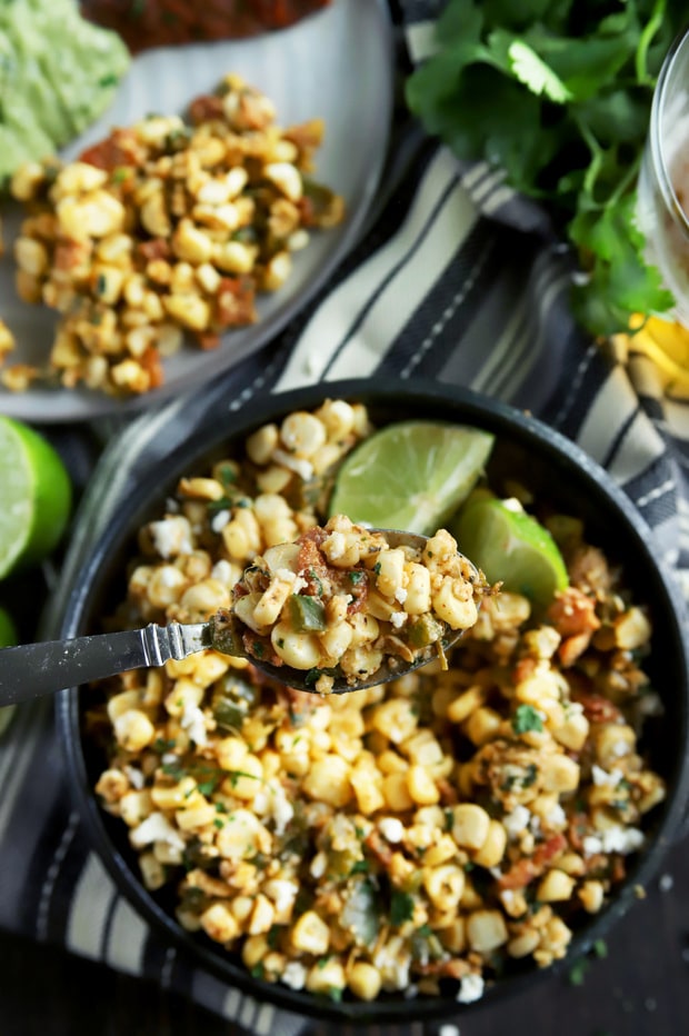 Bacon Cilantro Lime Grilled Corn Salad | Cake 'n Knife