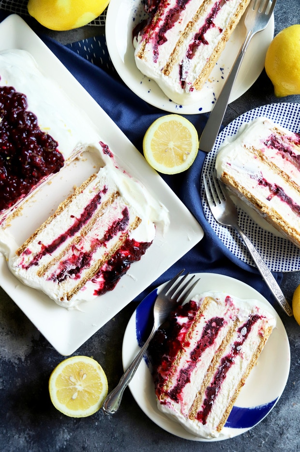 Blackberry Lemon Icebox Cake Recipe | Cake 'n Knife