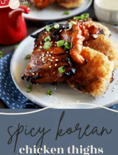 Spicy Korean Chicken Thighs Pinterest Pin