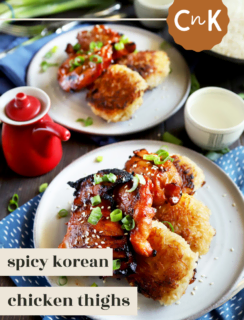 Spicy Korean Chicken Thighs Pinterest Photo