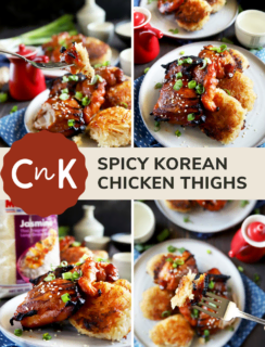 Spicy Korean Chicken Thighs Pinterest Image