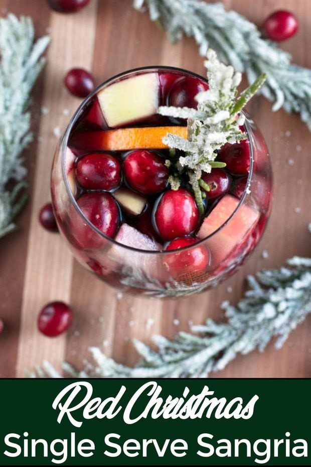 Red Christmas Single Serve Sangria | Cake 'n Knife