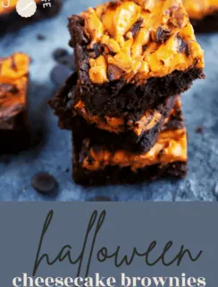 Halloween Cheesecake Brownies Pinterest Pin