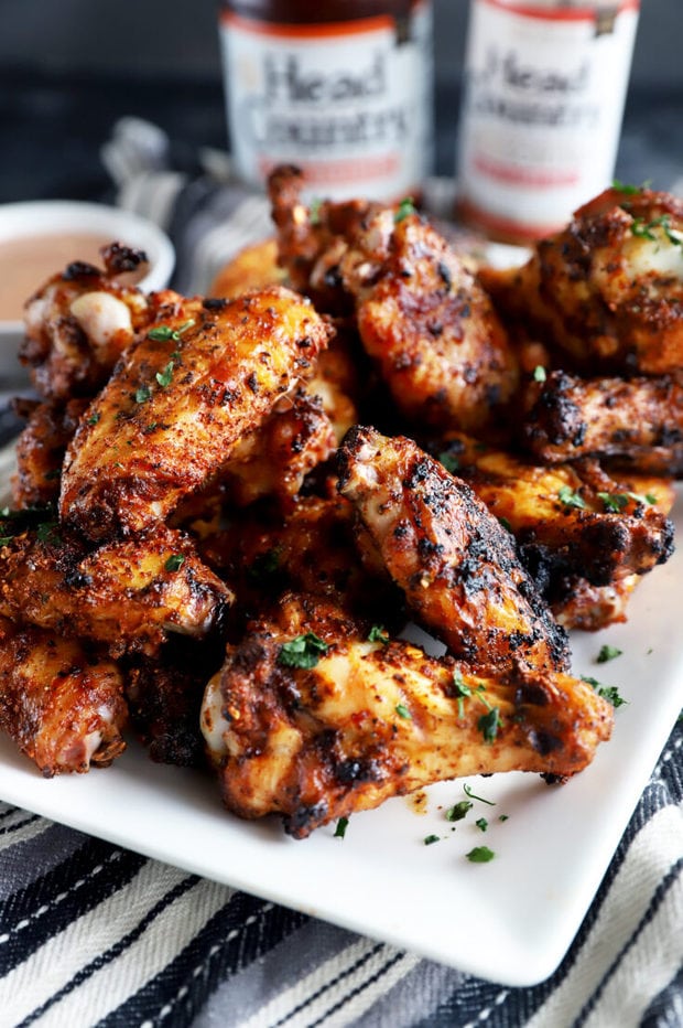 Dry Rub Wings with BBQ Blue Cheese Sauce | Cake 'n Knife