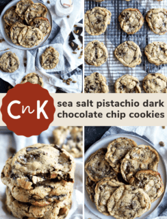 Sea Salt Pistachio Dark Chocolate Chip Cookies Pinterest Image