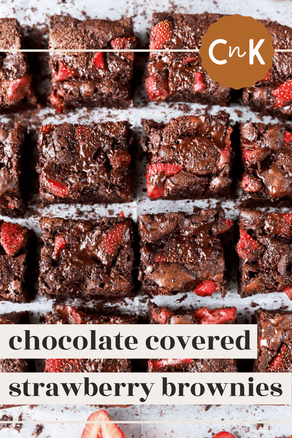 Chocolate Covered Strawberry Brownies | Cake 'n Knife