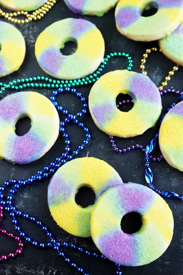 King Cake Cookies For Mardi Gras | Cake 'n Knife
