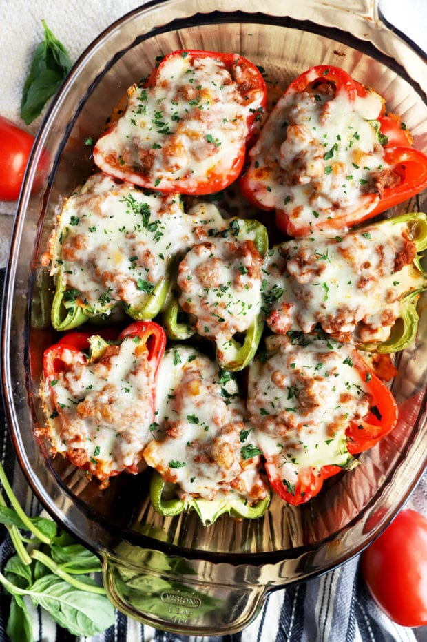 Spicy Italian Stuffed Peppers Recipe | Cake 'n Knife