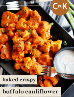 Crispy Buffalo Cauliflower Pinterest Photo