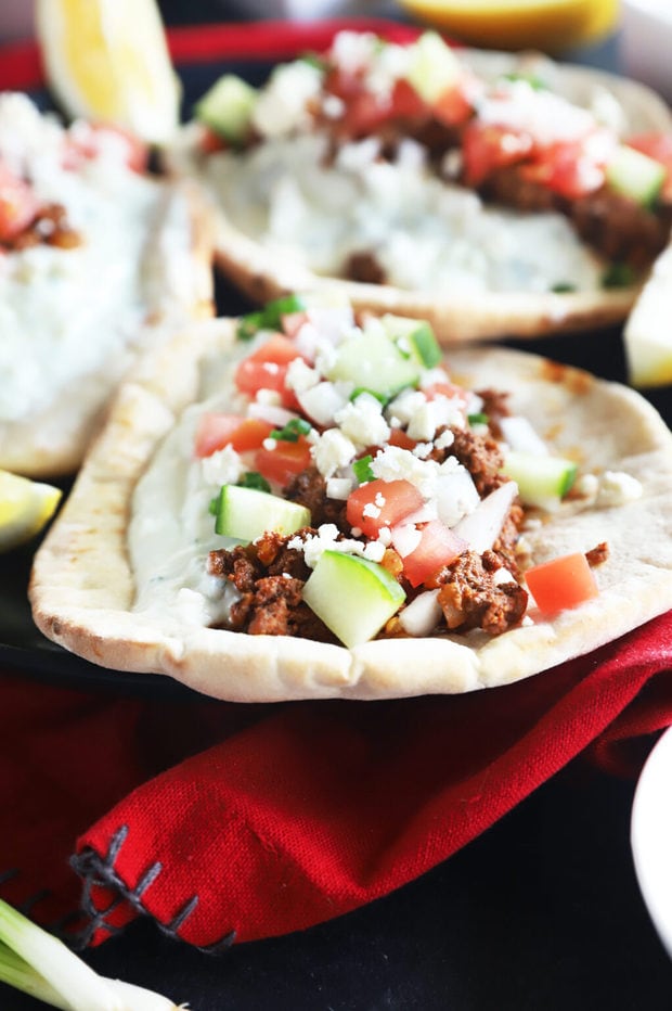 25-Minute Greek Beef Pitas Recipe | Cake 'n Knife