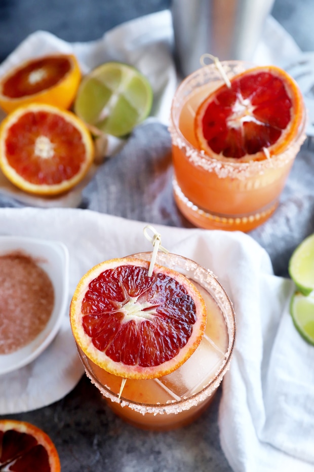 The Best Spicy Blood Orange Margarita (Big Batch Option!) | Cake 'n Knife