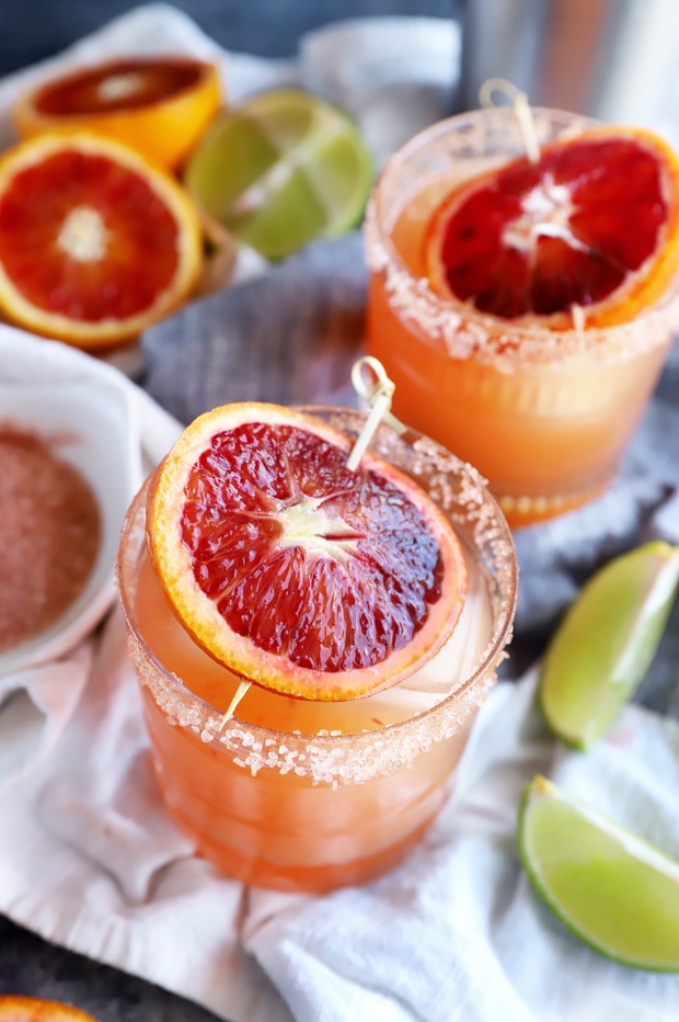 The Best Spicy Blood Orange Margarita (Big Batch Option!) | Cake 'n Knife