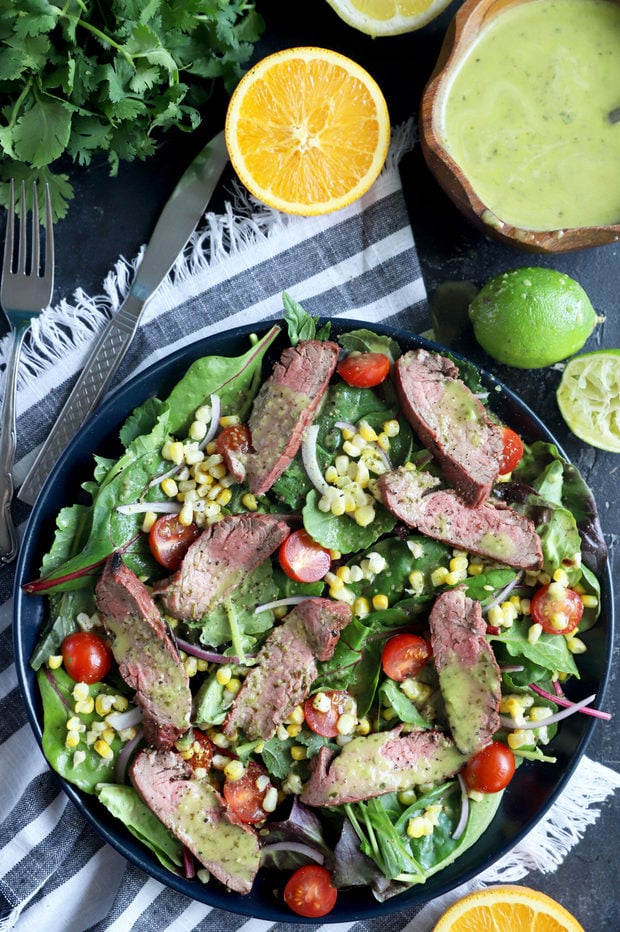 Mojo Steak Salad with Corn_6959 - Cake 'n Knife