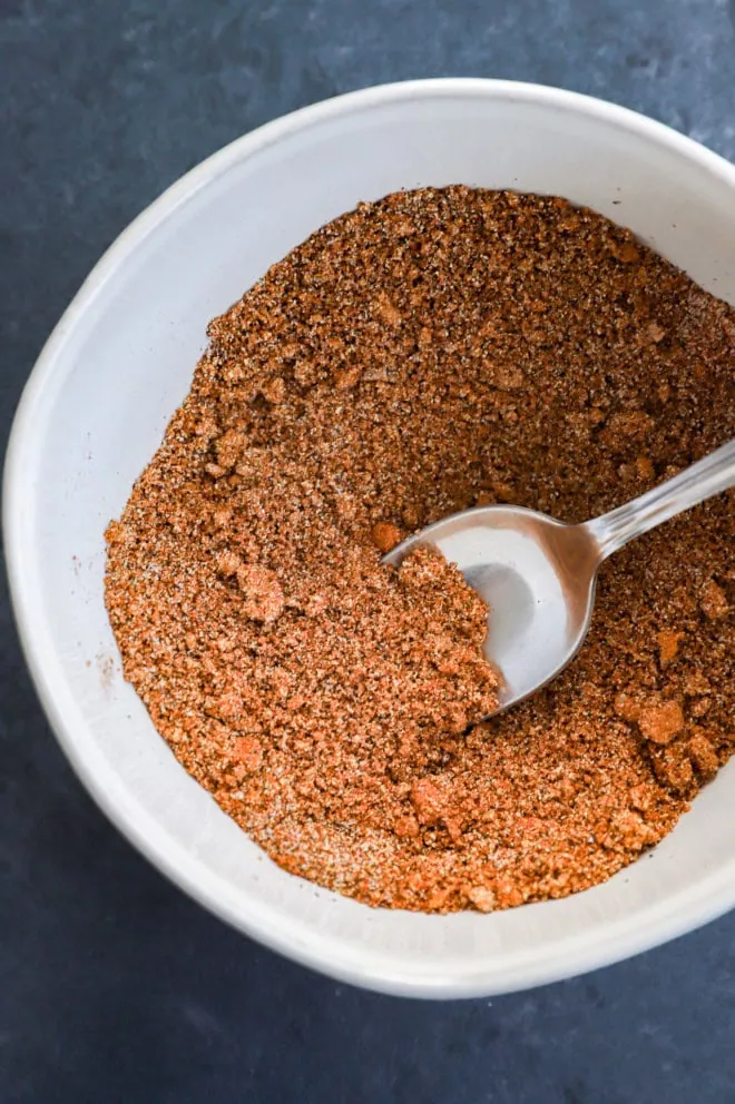 spice mix in a bowl with a spoon