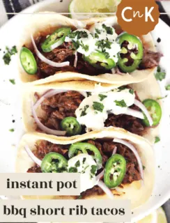 Instant Pot BBQ Short Rib Tacos Pinterest Photo