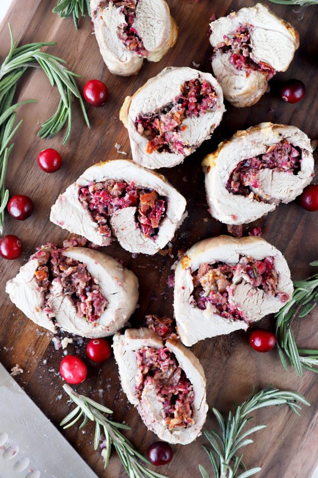 Cranberry Walnut Stuffed Sheet Pan Pork Tenderloin | Cake 'n Knife