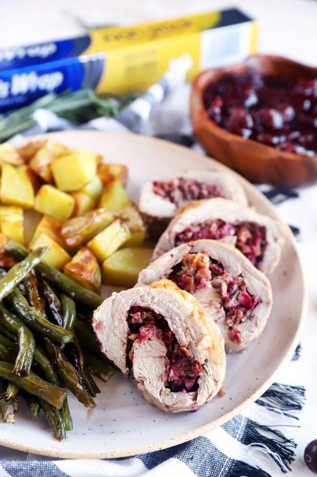 Cranberry Walnut Stuffed Sheet Pan Pork Tenderloin | Cake 'n Knife