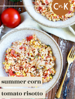 Summer Corn Tomato Risotto Pinterest Photo