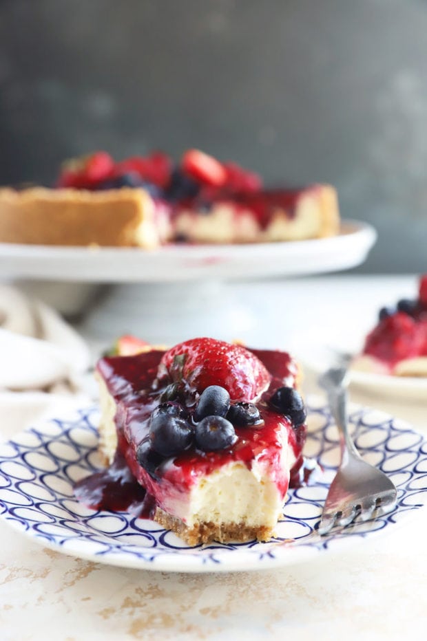 Summery Triple Berry Cheesecake Recipe | Cake 'n Knife