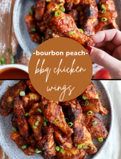 Bourbon Peach BBQ Chicken Wings Pinterest Photo