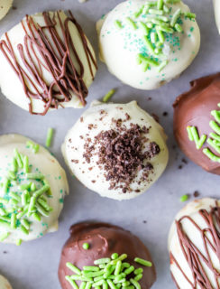 Overhead image of Bailey's truffles