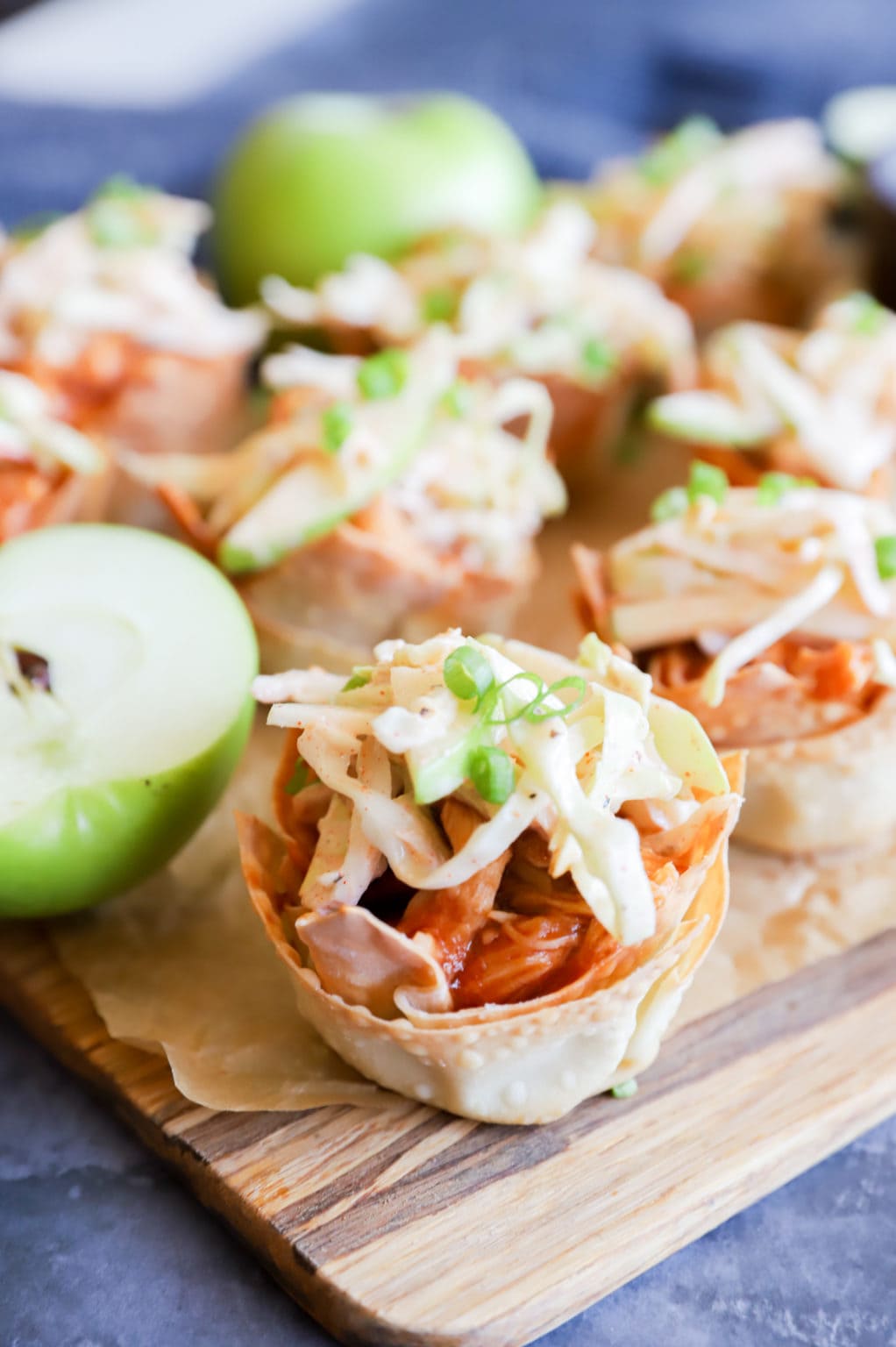 Spicy BBQ Chicken Wonton Cups | Cake 'n Knife