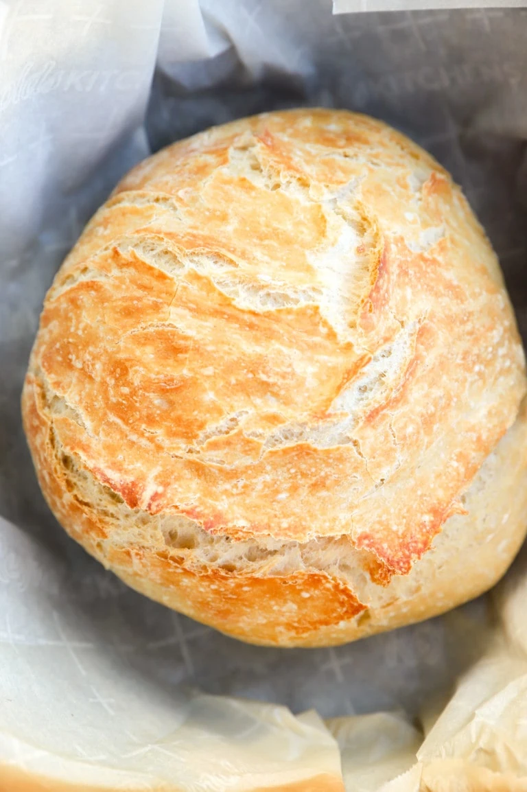 Bread in a dutch oven after baking picture