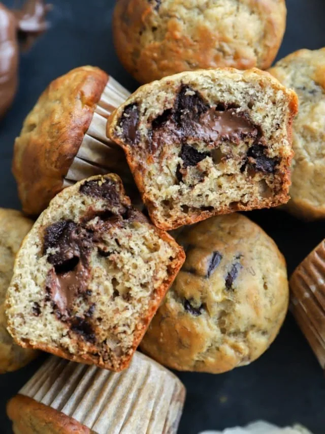 one bowl banana nutella muffins