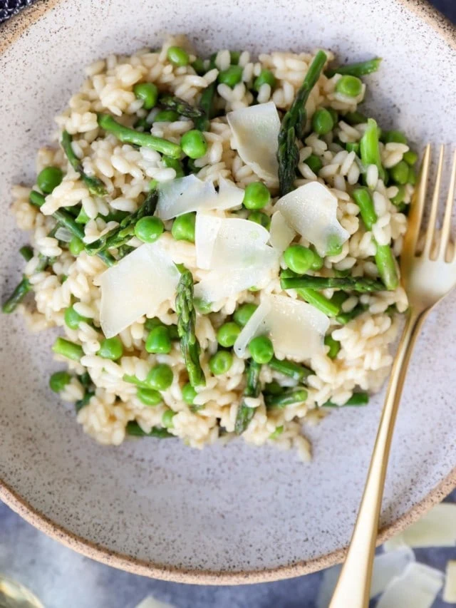 risotto with asparagus and peas