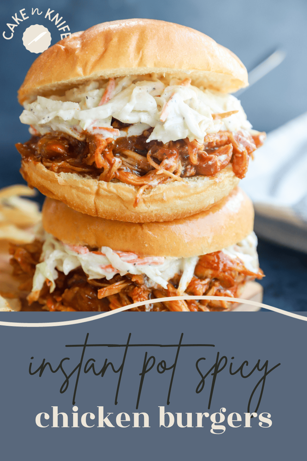 The Easiest Spicy BBQ Pulled Chicken Burger | Cake 'n Knife