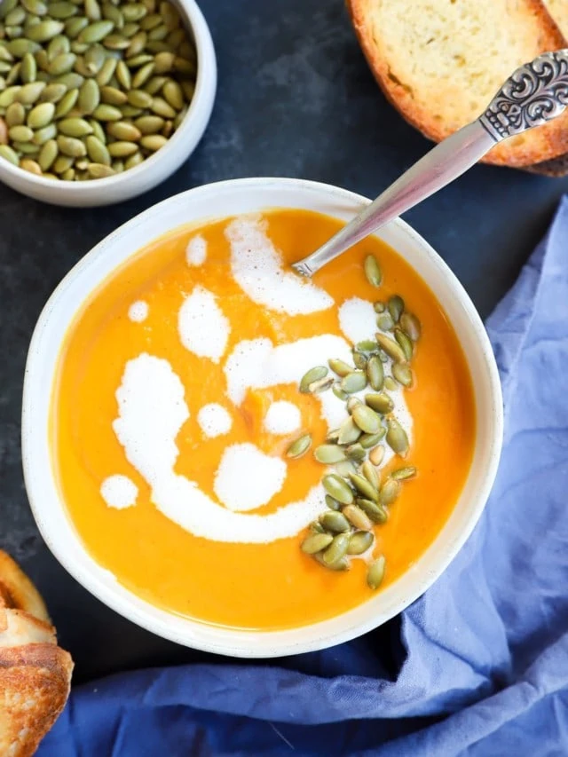 creamy pumpkin and sweet potato soup